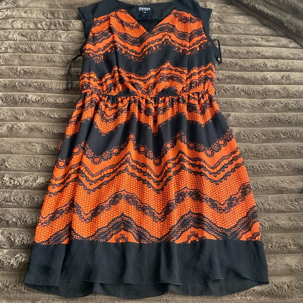 Black and orange dress